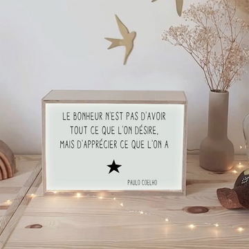 Box lumineuse Cadeau Fête des Mères / Grand-mères personnalisé Gris ciment